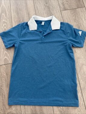 adidas Blue Polo with White Collar - Kids